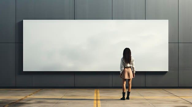 woman in front of billboard