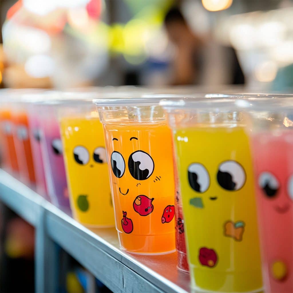 Juice soft drinks sampling