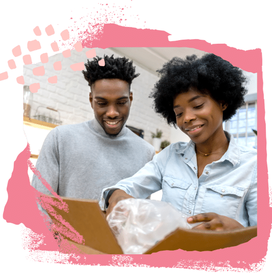 target customer receives a delivery