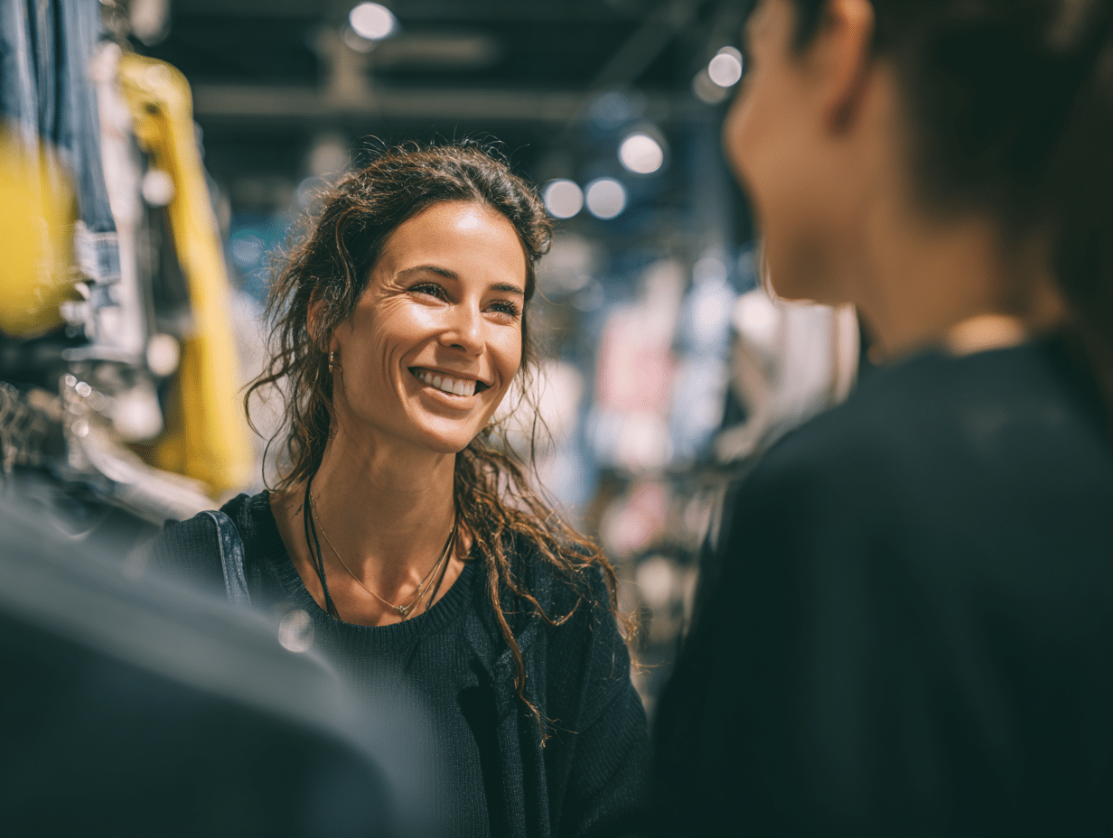 u3744633422 Friendly shopper chatting to shopping assistant i 4a75ec5e 6764 47c1 83b5 b802d8cd4172 2
