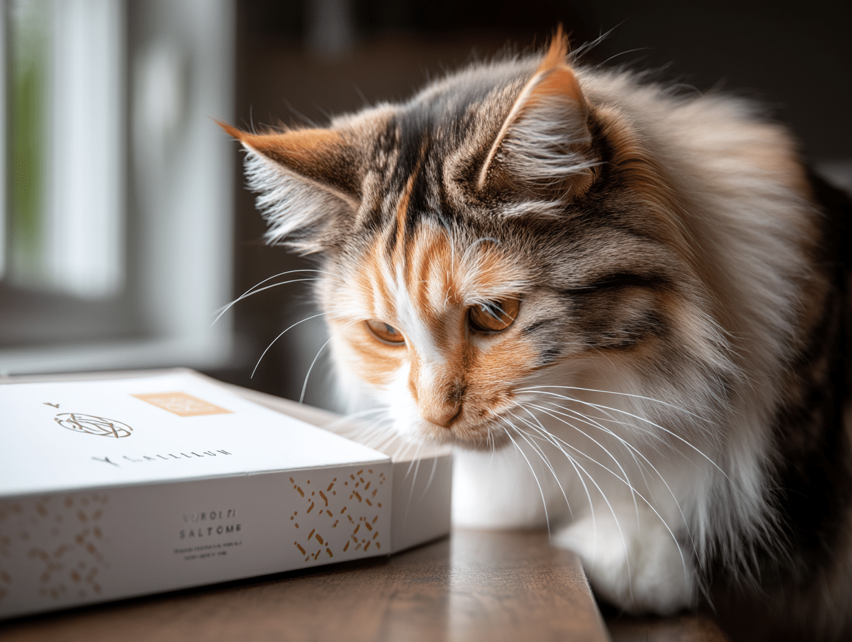 u3744633422 a cat interacting with a branded sample box ar 341a1fc5 36e6 4837 b70c 604ff2710e62 2