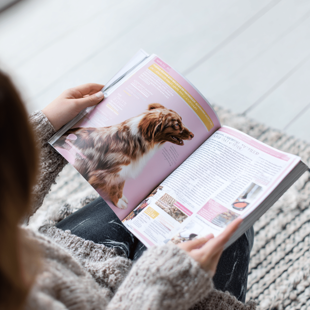 u3744633422 person looking through a pets magazine that has a fb22bcef 3e44 439f 8462 c7b3de55029f 3