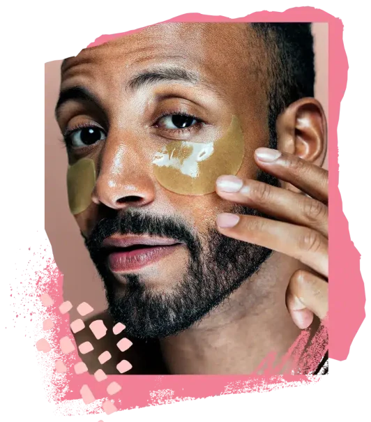 Influencer applying eye masks