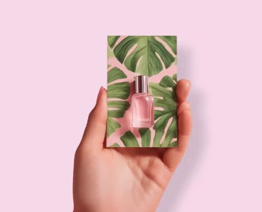 Perfume sample on a leaflet