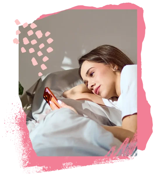 Woman scrolling social media