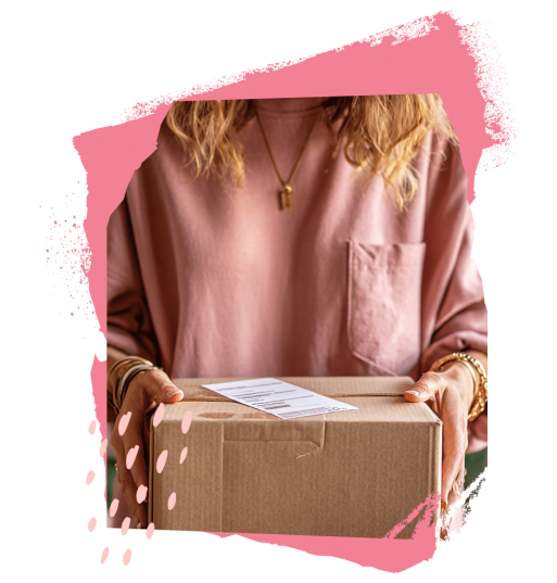 Lady holding parcel